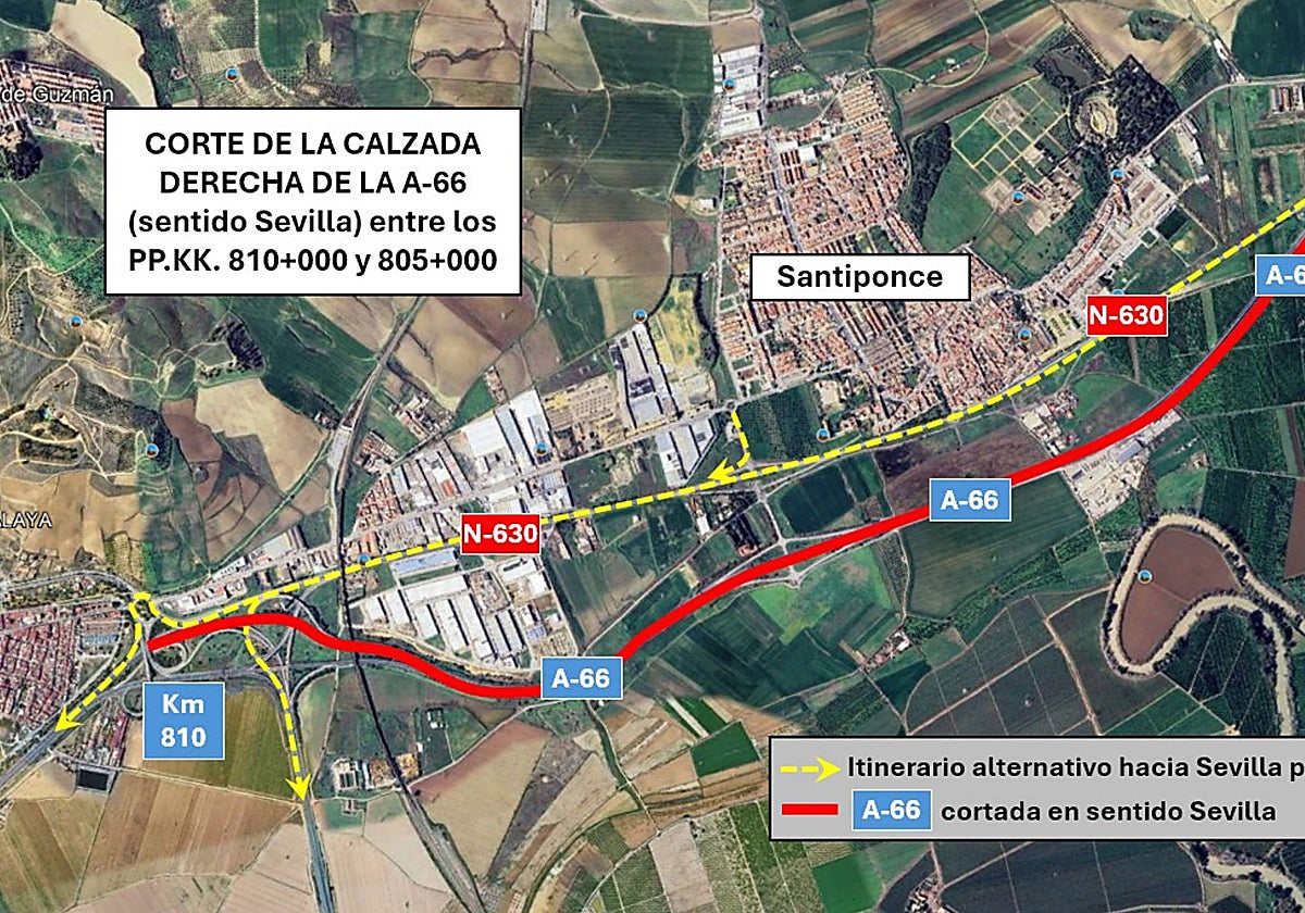 Estos son los cortes de tráfico en la A-66 sentido Sevilla que empiezan este lunes