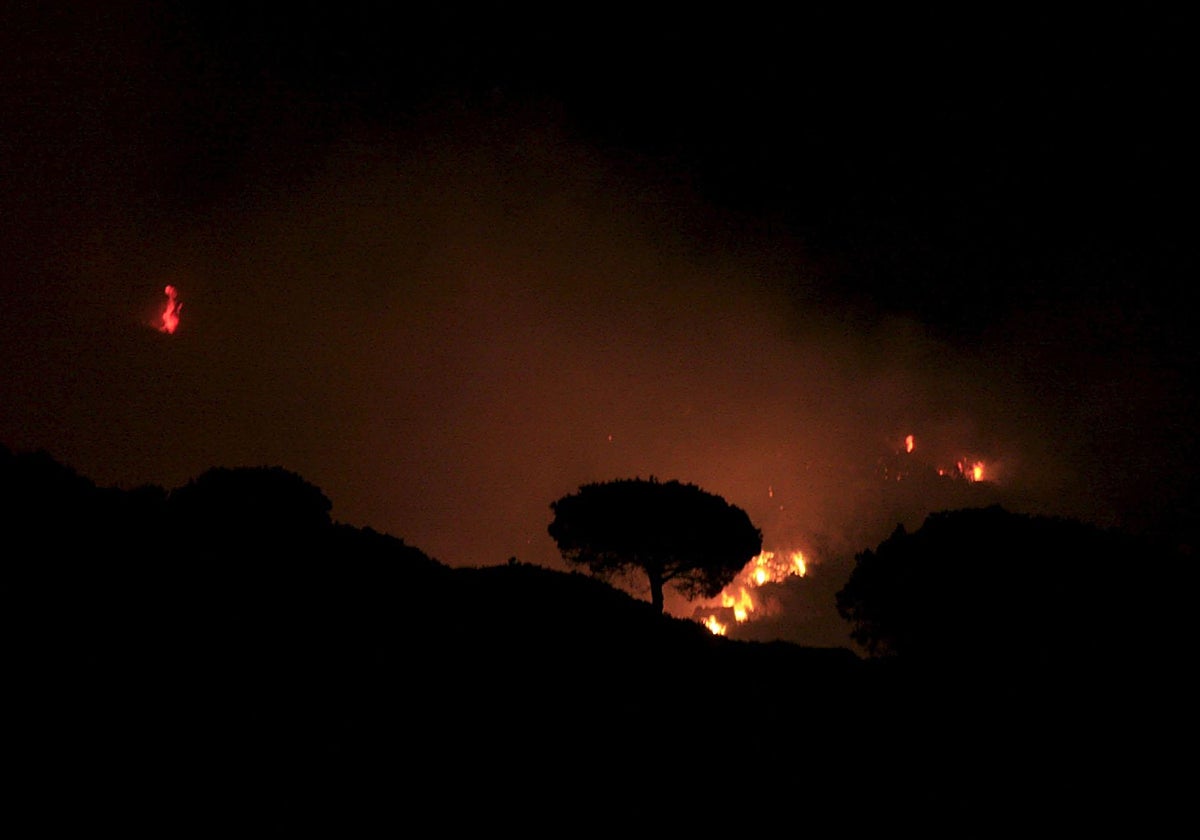 El incendio de Tarifa (Cádiz) en los primeros momentos del siniestro