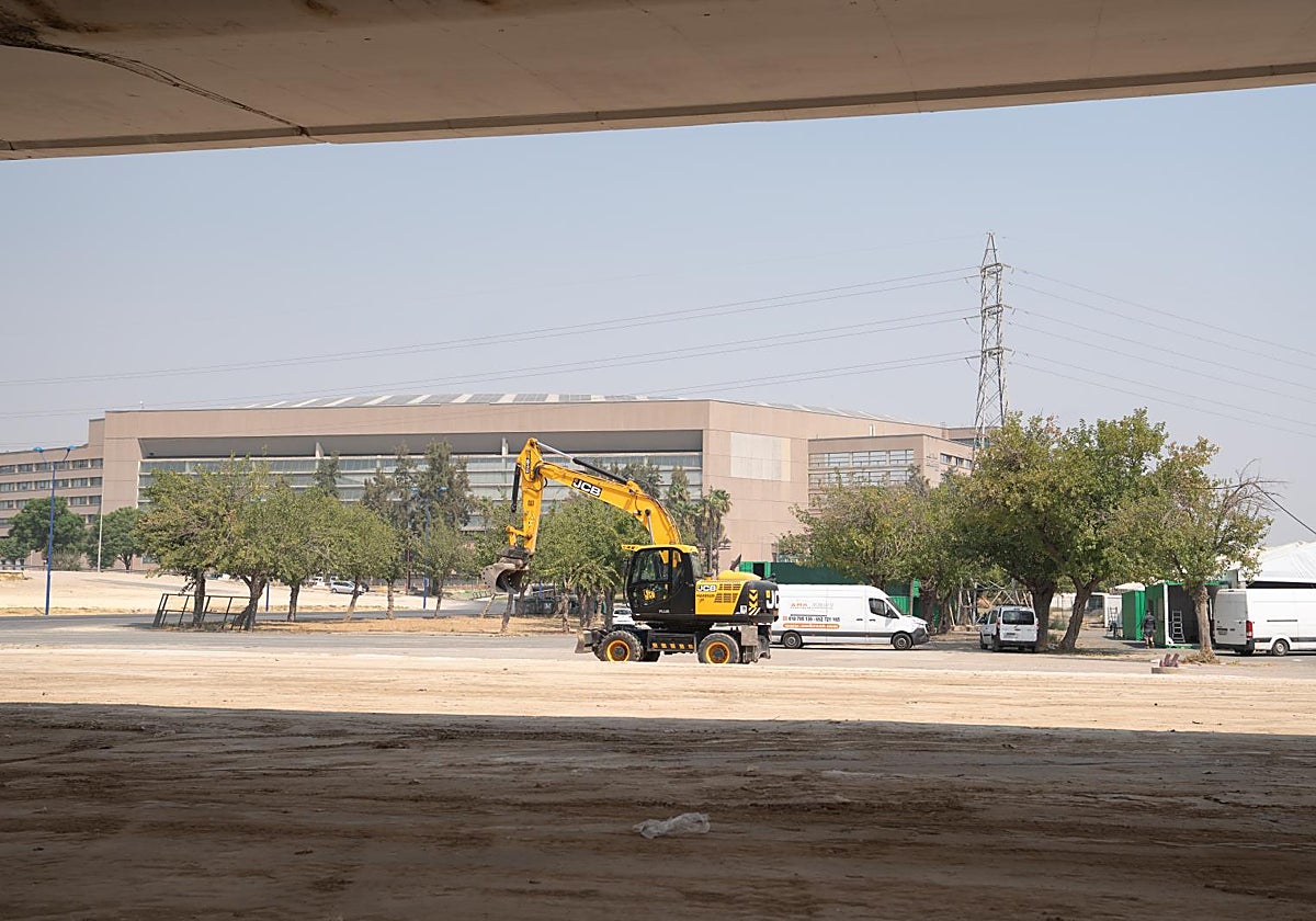 Los últimos trabajos en las inmediaciones de la Cartuja ante el primer partido del Betis