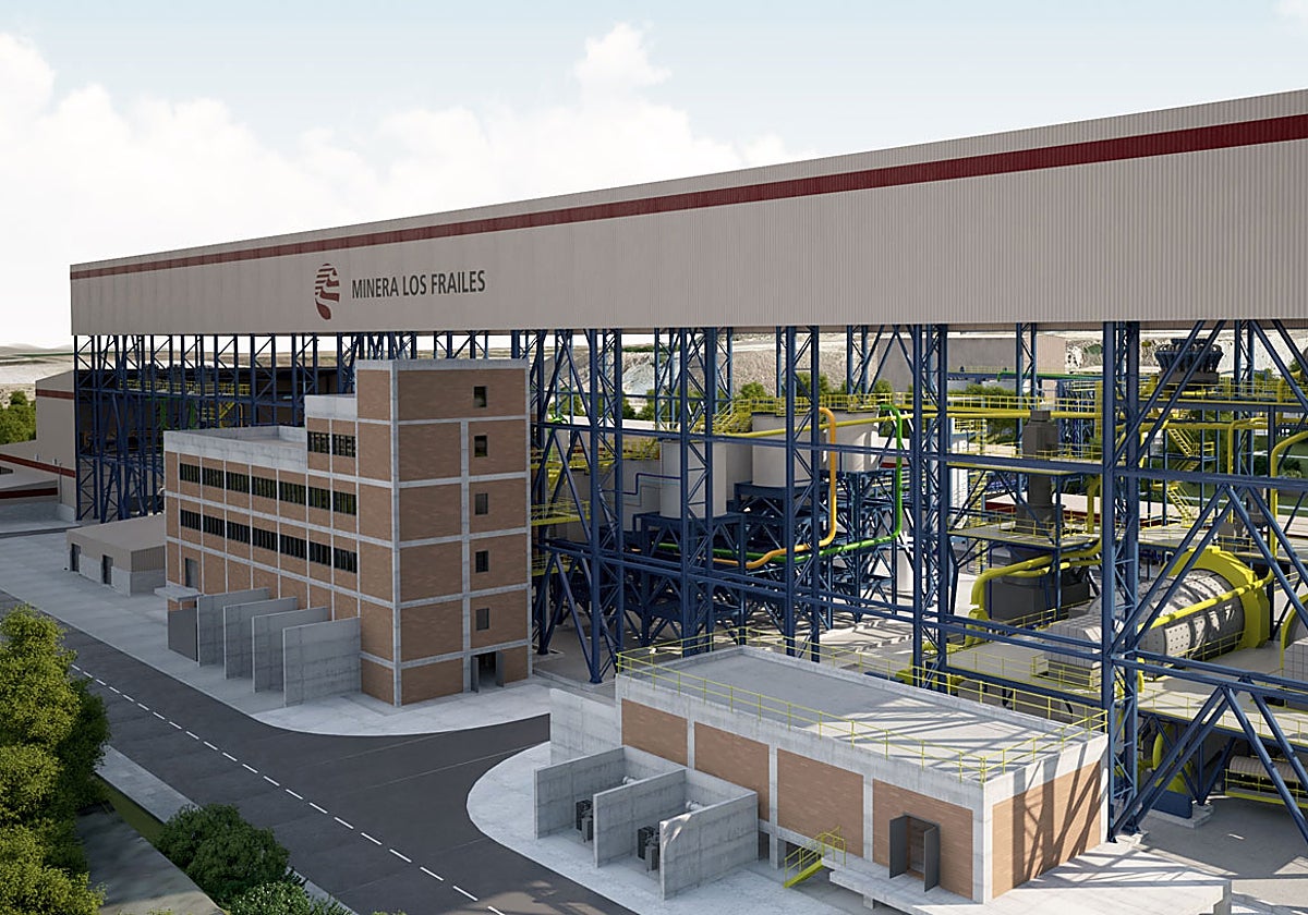 Recreación de la planta industrial en el entorno de la mina de Aznalcóllar