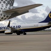 Aviones de Ryanair estacionados en el aeropuerto de Sevilla