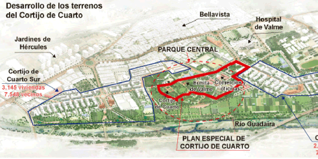La Diputación de Sevilla proyecta un gran parque central en el Cortijo de Cuarto que anula las quejas de los ecologistas
