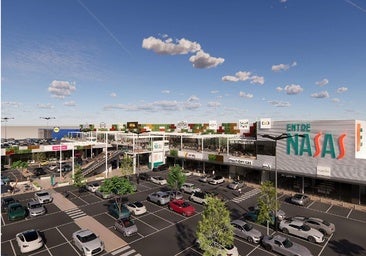 Recreación del centro comercial de Entrenúcleos, llamado 'Entrenasas'