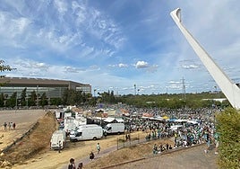 El Ayuntamiento de Sevilla reasfaltará los bajos del puente del Alamillo para  la afición del Betis