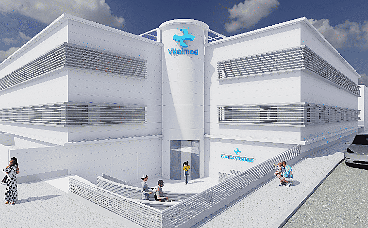 Imagen principal - Imágenes renderizadas de cómo quedarán las instalaciones del centro en Coria del Río una vez culminen las obras