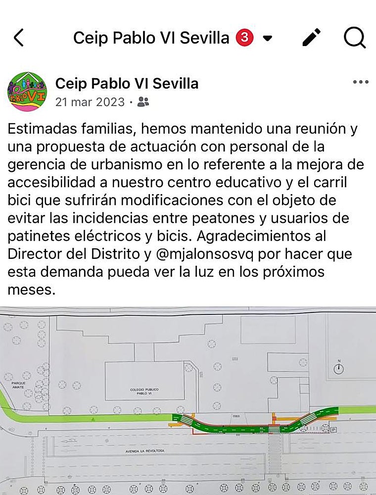 El plano del proyecto que el CEIP Pablo VI publicó en sus redes sociales para anunciar las obras