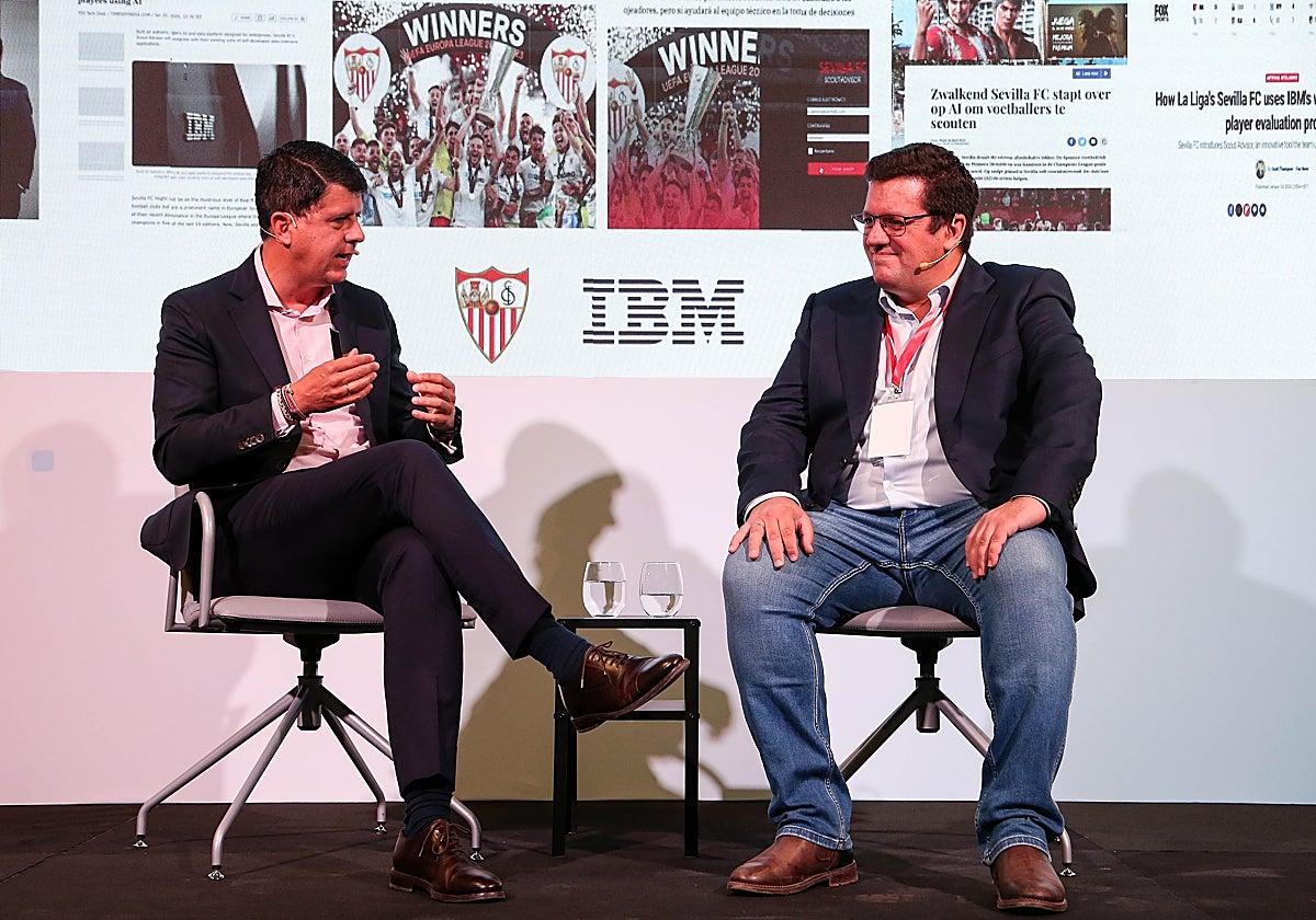 Fernando Suárez, director de Software de IBM, y Elías Zamora, CTO del Sevilla FC