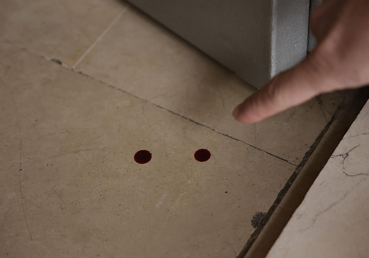 Gotas de sangre en la escena del crimen