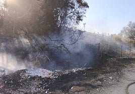 Arde en Palomares del Río un acopio de materiales de construcción