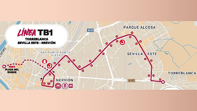 El tranvibús entre Sevilla Este y Nervión arranca este lunes de forma gratuita: estas son las paradas
