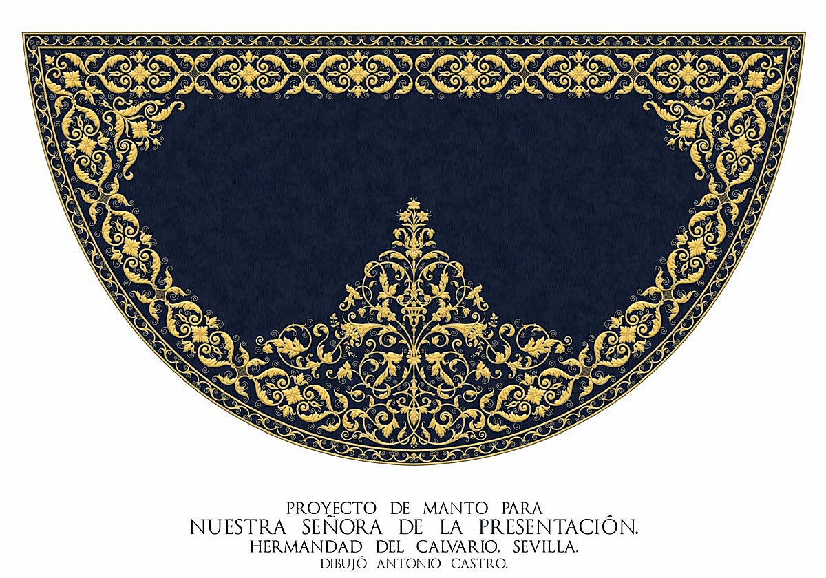 Proyecto de nuevo manto para la Virgen de la Presentación del Calvario