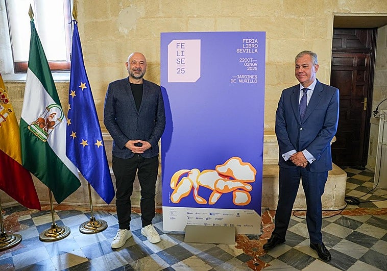 Jürgen Mayer y José Luis Sanz, en la presentación del cartel de la 53 edición de la Feria del Libro de Sevilla
