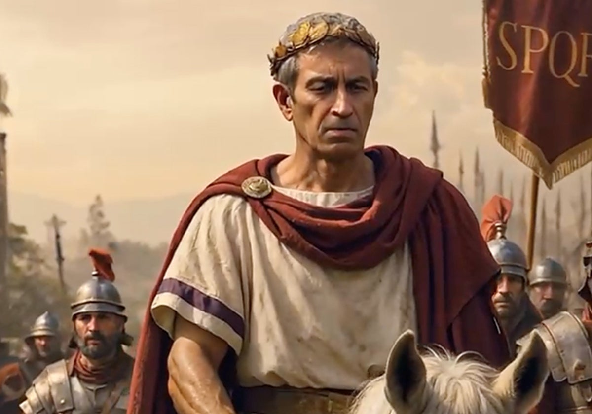 Julio César en Sevilla tras la batalla de Munda