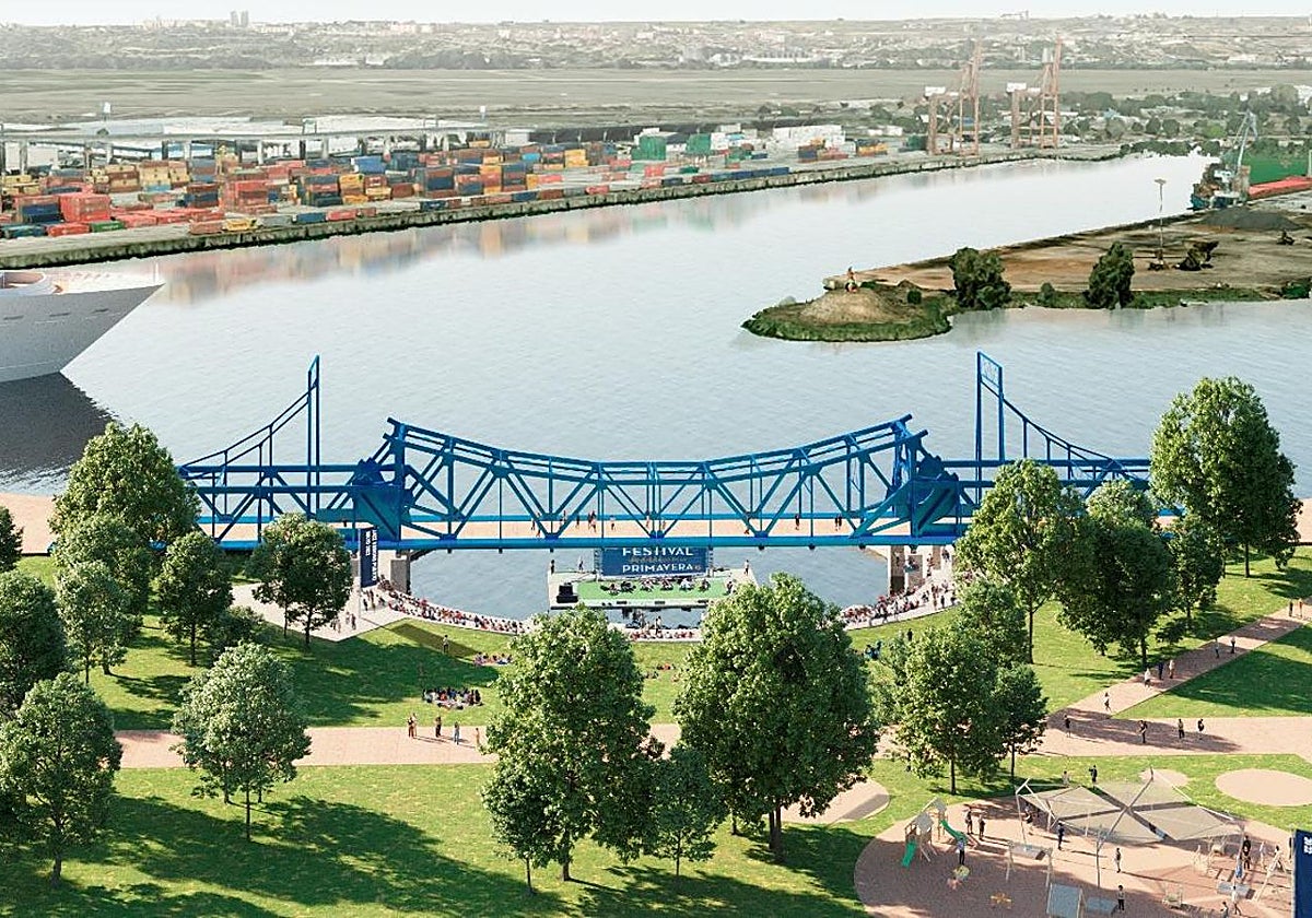 Recreación del futuro 'Mirador del Batán' del Puerto de Sevilla