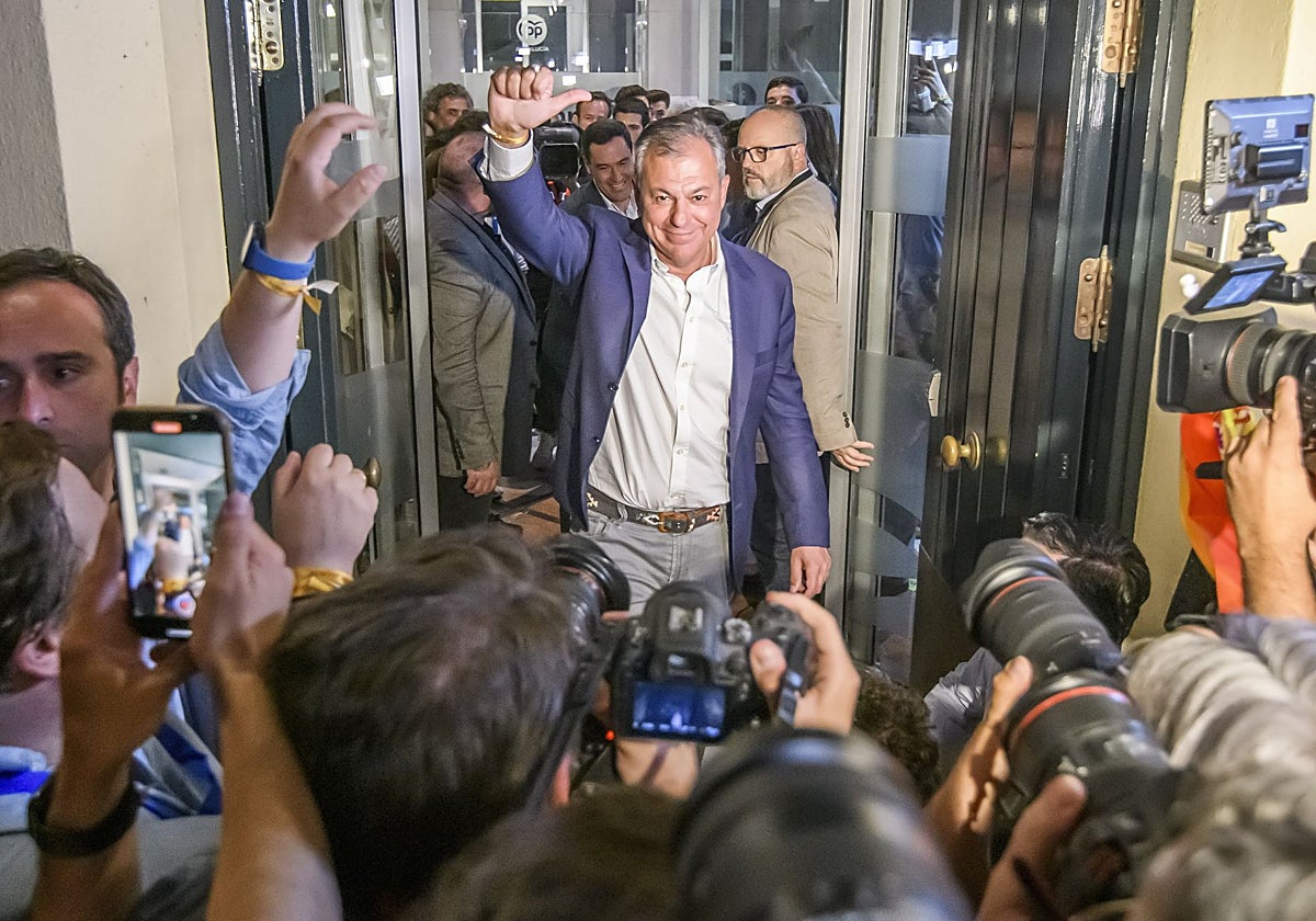 El popular de José Luis Sanz poco después de conocer que había ganado las elecciones municipales de 2023