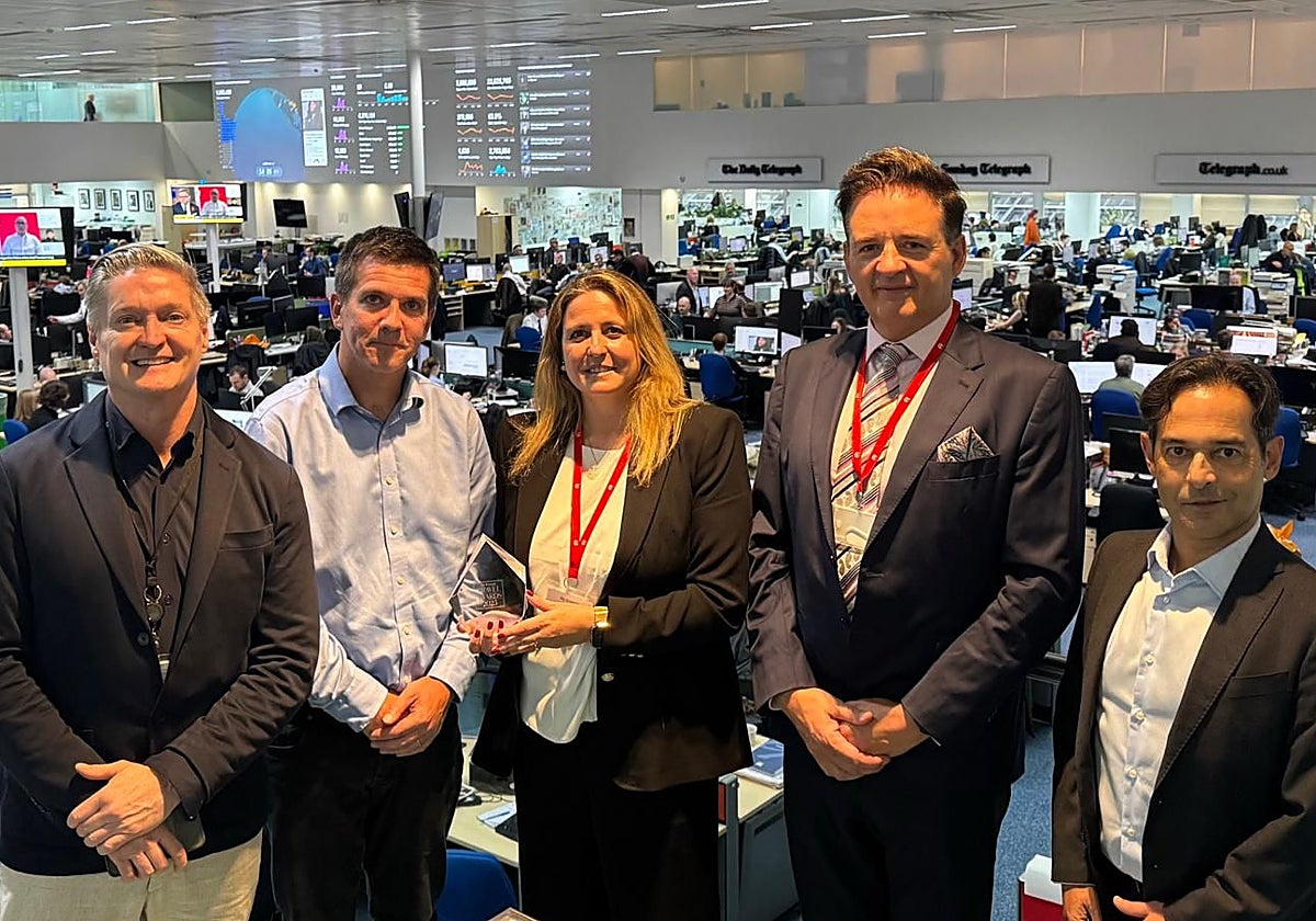 Angie Moreno en la redacción de The Telegraph en Londres