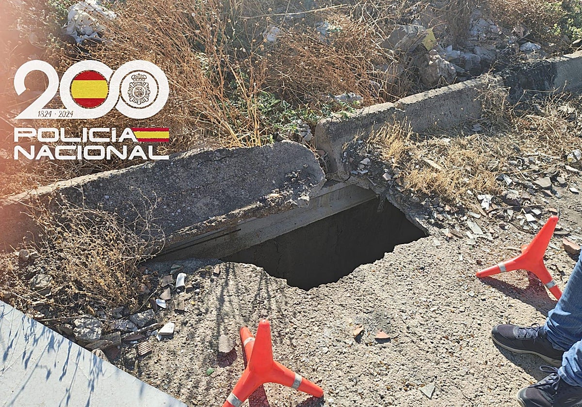 Imagen del agujero donde fue ocultado el cadáver