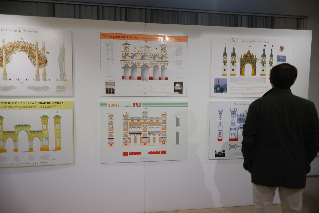 En imáganes, la exposición de las propuestas de la portada de la feria de Sevilla 2026
