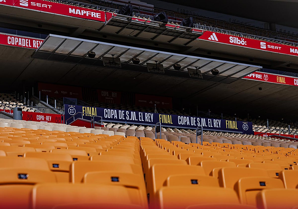 Vista del estadio de la Cartuja de Sevilla, escenario de la final de la Copa del Rey