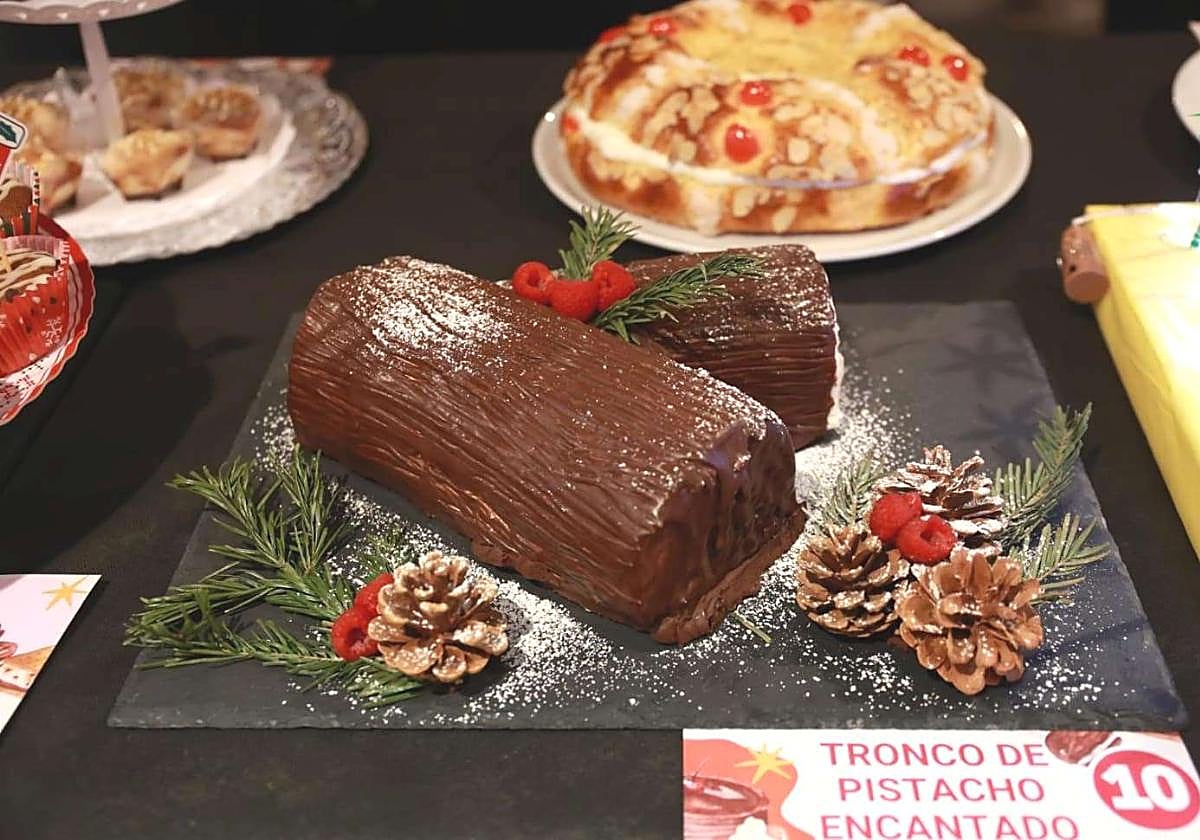 Imagen de un tronco de pistacho, uno de los dulces navideños más clásicos