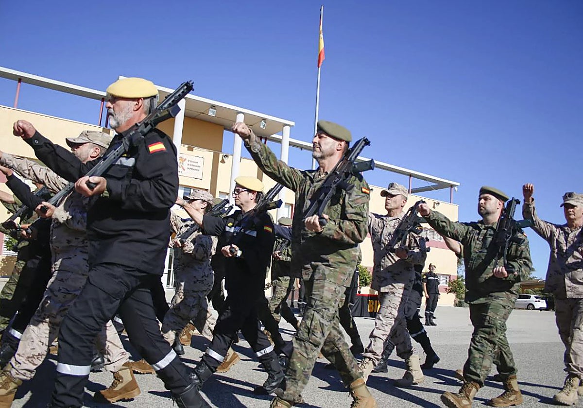 Imagen de los reservistas en unos ejercicios de 2023 en la base aérea de Morón de la Frontera