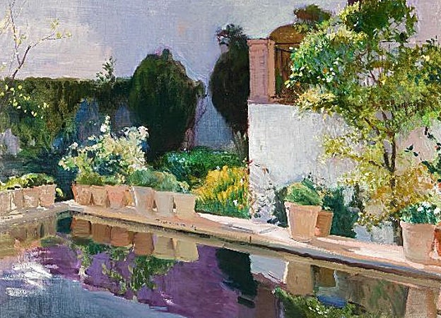 Front image - 'The swimming pool, Alcazar of Seville'