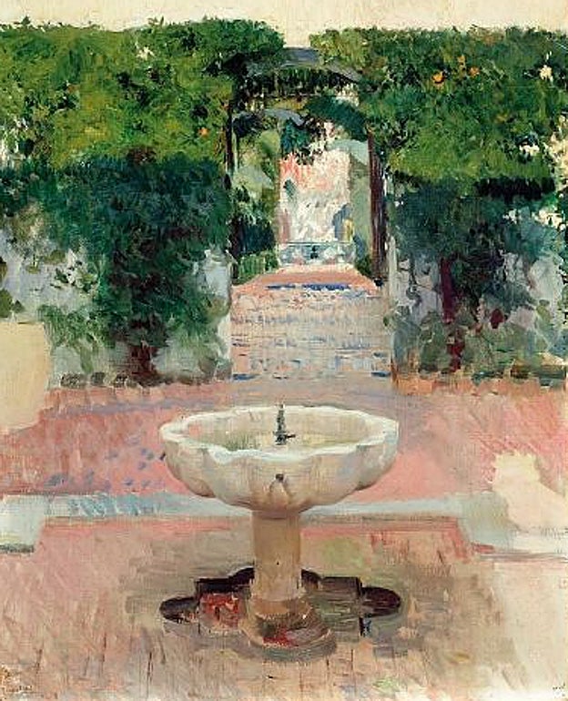 Front image - 'Arabian fountain in the Alcazar of Seville'
