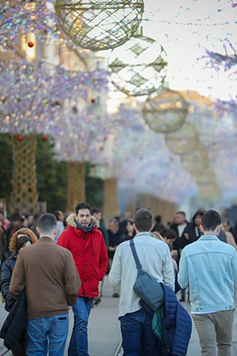 Ambiente de frío en el centro de Sevilla durante estos días de Navidad