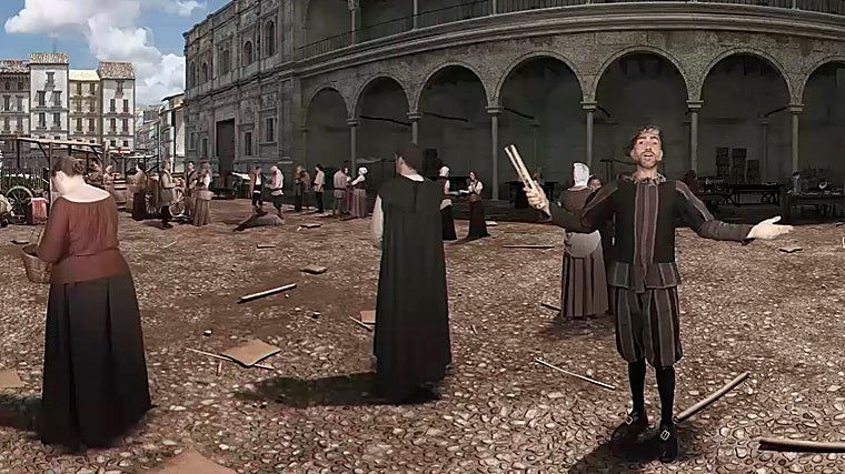 Recreation of the Plaza de San Francisco in modern times