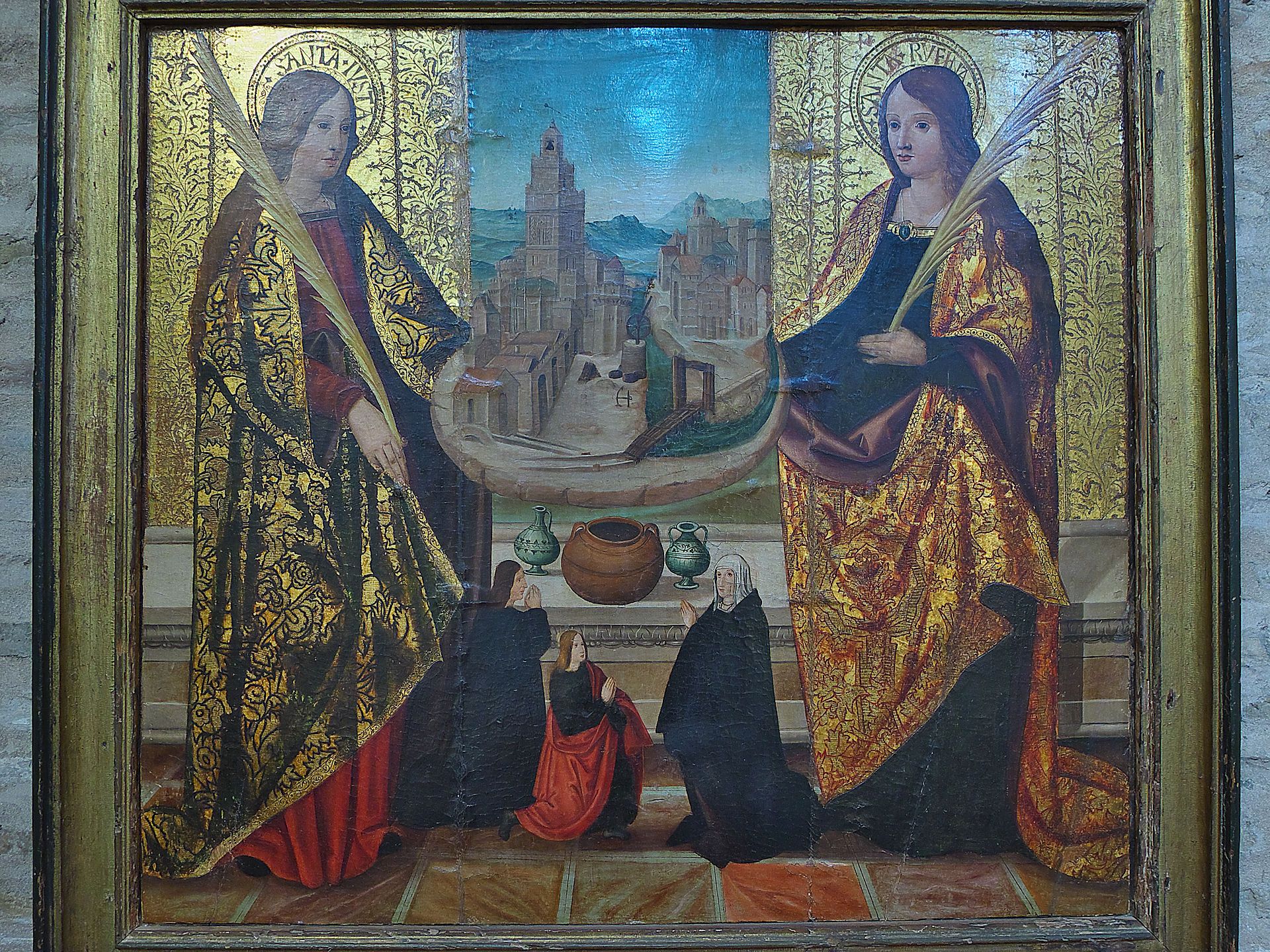 Representación más antigua de Justa y Rufina, por el Maestro de Moguer (Real Parroquia de Santa Ana, Sevilla)