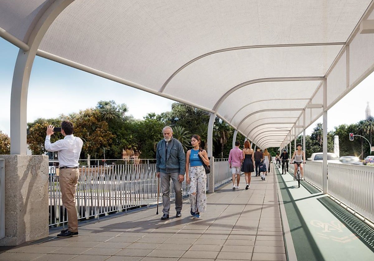 El puente de Los Remedios de Sevilla tendrá toldos en el verano de 2027