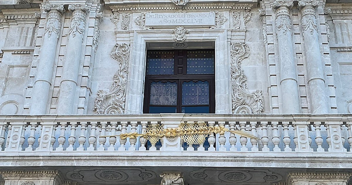 La Universidad de Sevilla coloca por primera vez una palma en el balcón principal del Rectorado