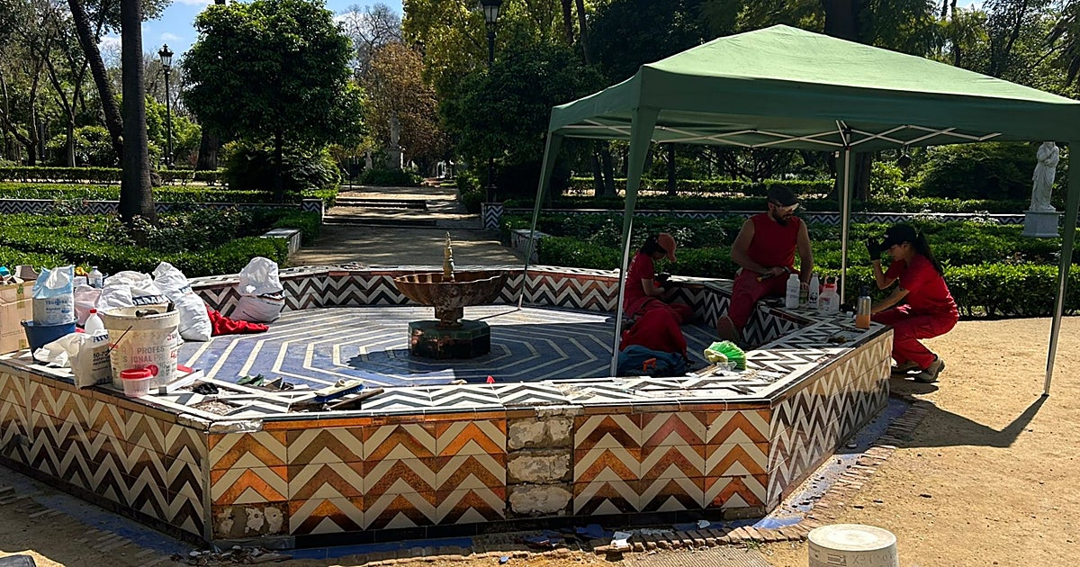 El Ayuntamiento restaura la Glorieta de la Concha en el Parque de María Luisa