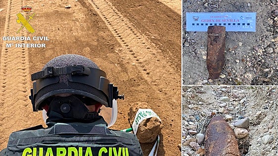 La Guardia Civil detona un proyectil de la Guerra Civil descubierto por un cazador en La Puebla del Río
