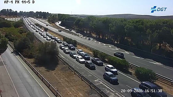 Un accidente de tráfico deja cuatro heridos en la AP-4 a la altura de Las Cabezas de San Juan
