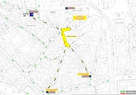 Mapa de redistribuición del tráfico en la zona