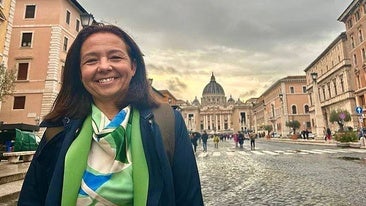 La cofrade y profesora universitaria Paloma Saborido, en Roma.