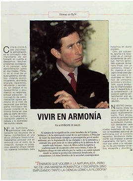 Imagen - El Príncipe de Gales escribió en 1992 en las páginas de 'Blanco y Negro'