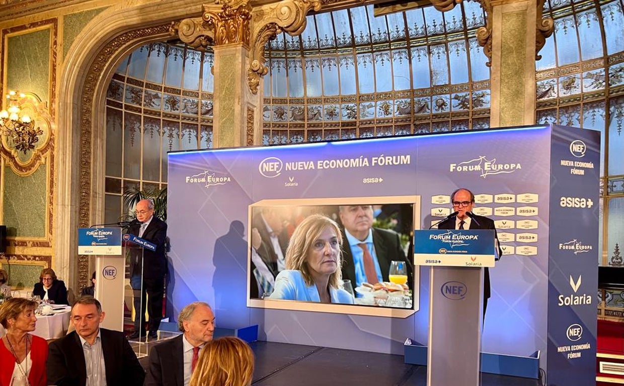 Ángel Gabilondo en un momento de su intervención en el desayuno