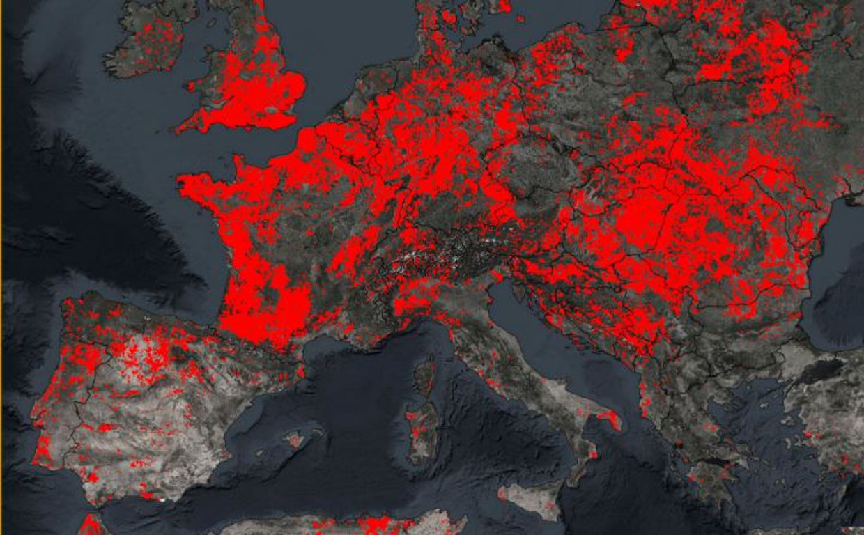 La imagen que muestra la alerta de sequía en Europa