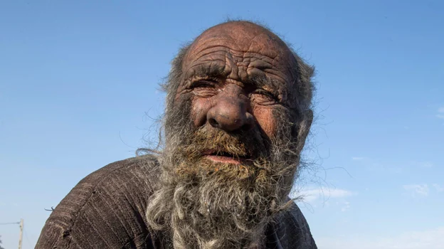 Amou Haji, el «hombre más guarro del mundo», en una imagen de 2018.