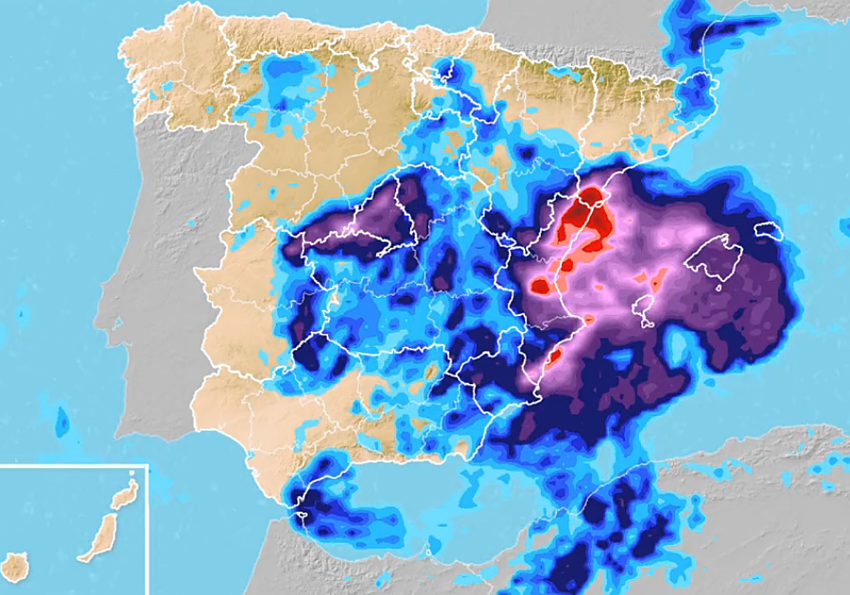 La llegada de una DANA a zonas del Mediterráneo dejará precipitaciones en el sureste peninsular