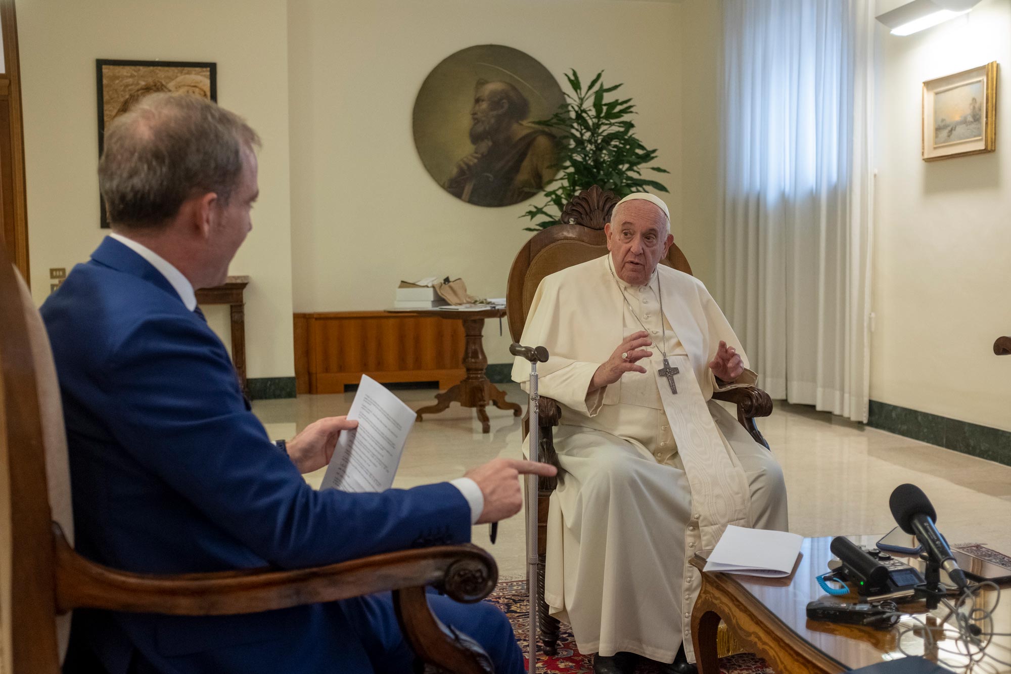 La conversación con el Papa Francisco fue larga