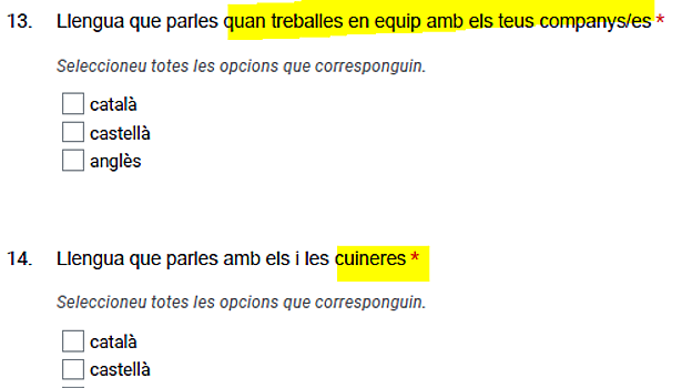 Preguntas del polémico cuestionarios distribuido por el centro Padre Damián