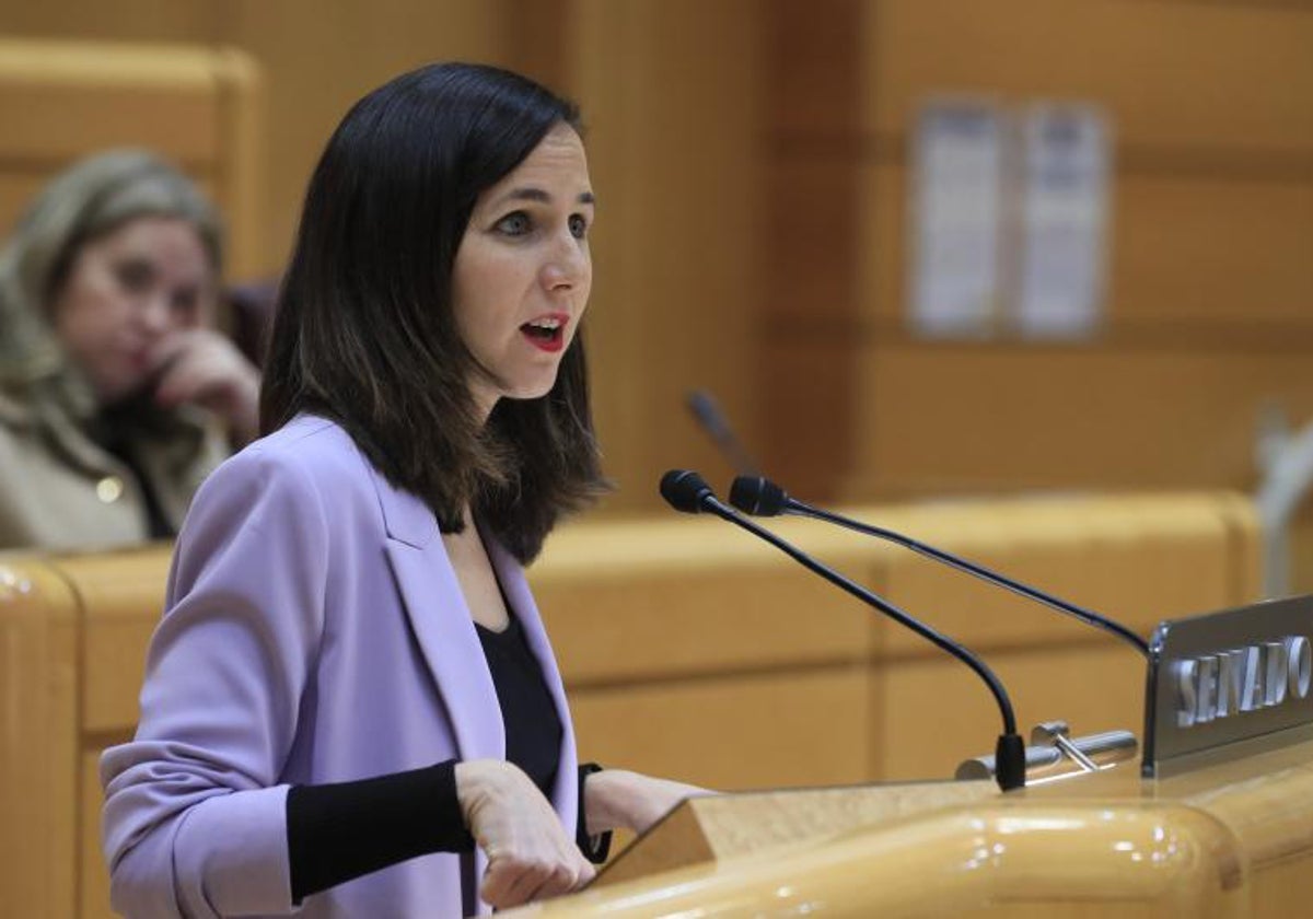 La ministra de Derechos Sociales, Ione Belarra, este miércoles en el Senado