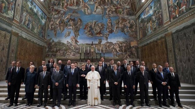 Los líderes de la Unión Europea se reunieron con Francisco en la víspera del 60 aniversario del Tratado de Roma