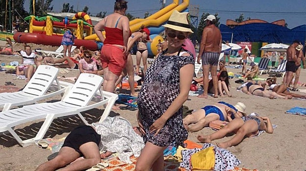 Liza Kaminska, durante su embarazo por subrogación