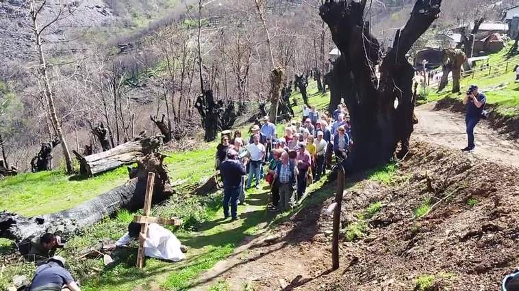 El Via Crucis recorre el bosque de O Courel (Lugo) tras los incendios