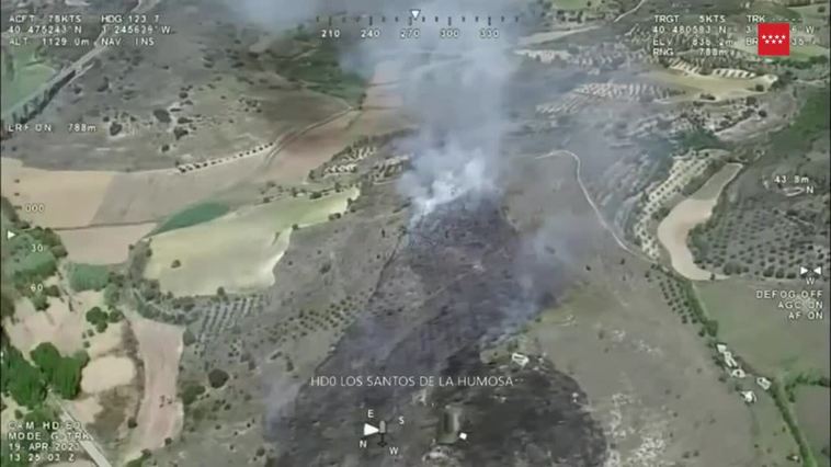 Arden siete hectáreas de monte bajo, matorral y pasto en un incendio forestal en Santorcaz