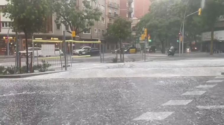 Lluvias y granizo en el área de Barcelona